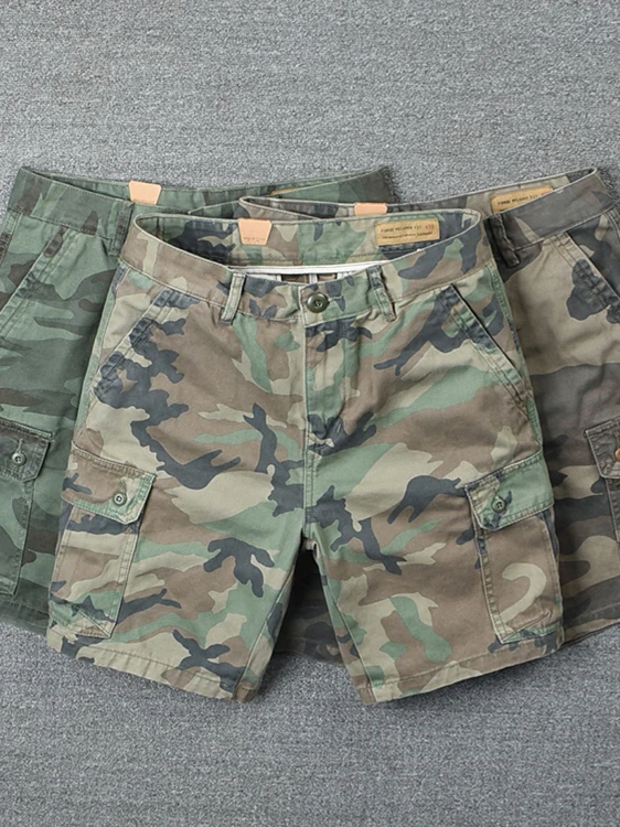 

Retro Camouflage Workwear orts Men's Summer New 5-Point Loose Straight Casual orts Youthful Energy Sle American Casual