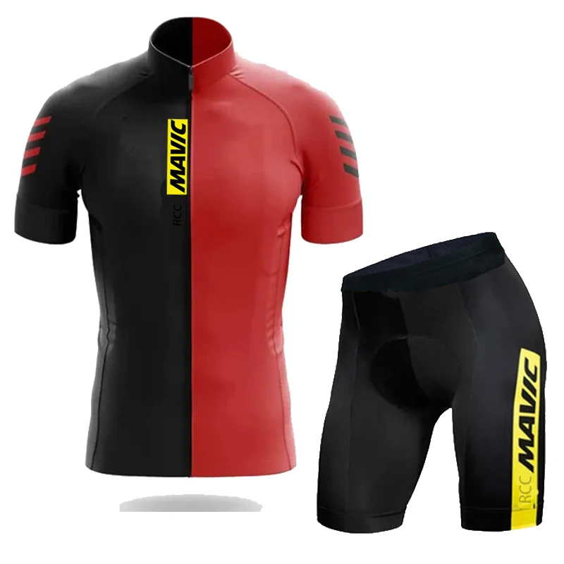 MAVIC 2024 Youth Cycling Jersey Set, Breathable Bike Shirt, Team Summer Clothing, Mountain Bike Riding Clothing, Triathlon