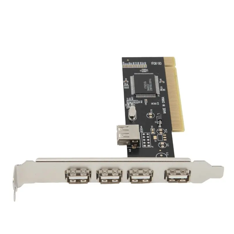 A53M-5 Ports PCI To USB 2.0 PCI Expansion Card Adapter Card 480Mbps Driver-Free PCI Card For Desktop Computer