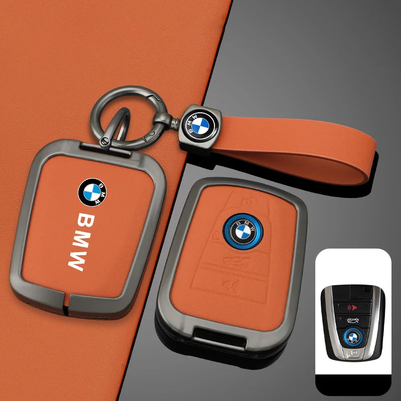 

Alloy Leather Car Remote Smart Key Case Cover for BMW I3 I8 Series CAR Protector Keyless Shell Holder Accessories Keychain