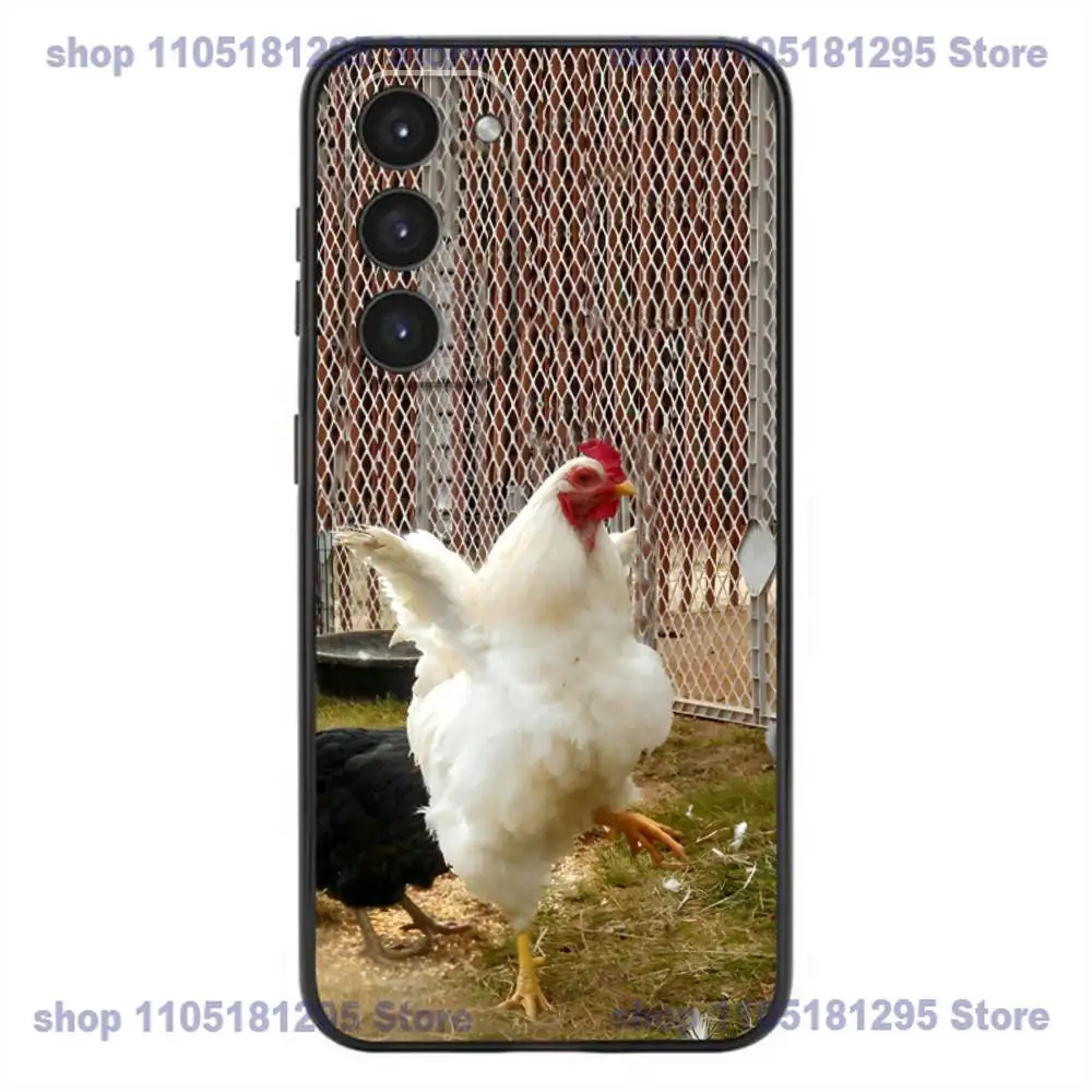 Funny Fighting Duck Chicken Phone Case For Samsung Galaxy A32,21s,22,31,52,53,72,73,Note20,8,9,10 Soft Silicone Black Cover