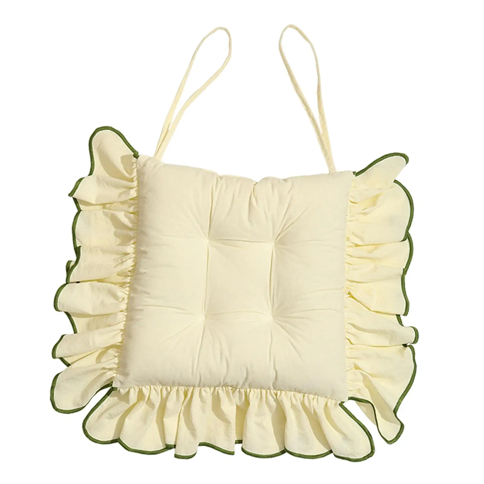 Chair Cushion Thickened for Dining Chairs Seat Cushion Ruffled Edge 15.75x15.75 inch