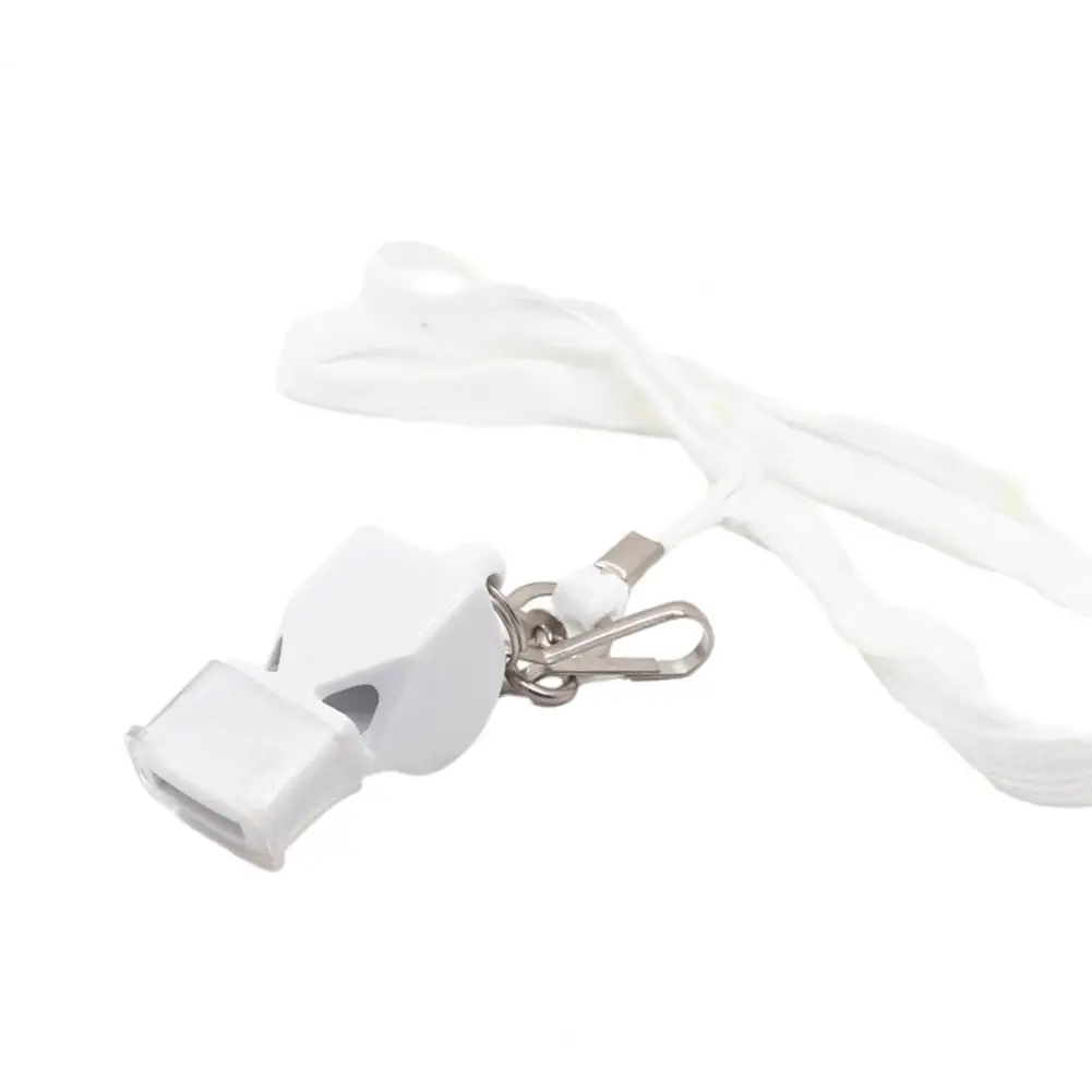 Whistle with Lanyard And Mouth Grip Plastic Sports Whistle Loud Crisp Sound Whistle for Coaches Referees Camping Survival