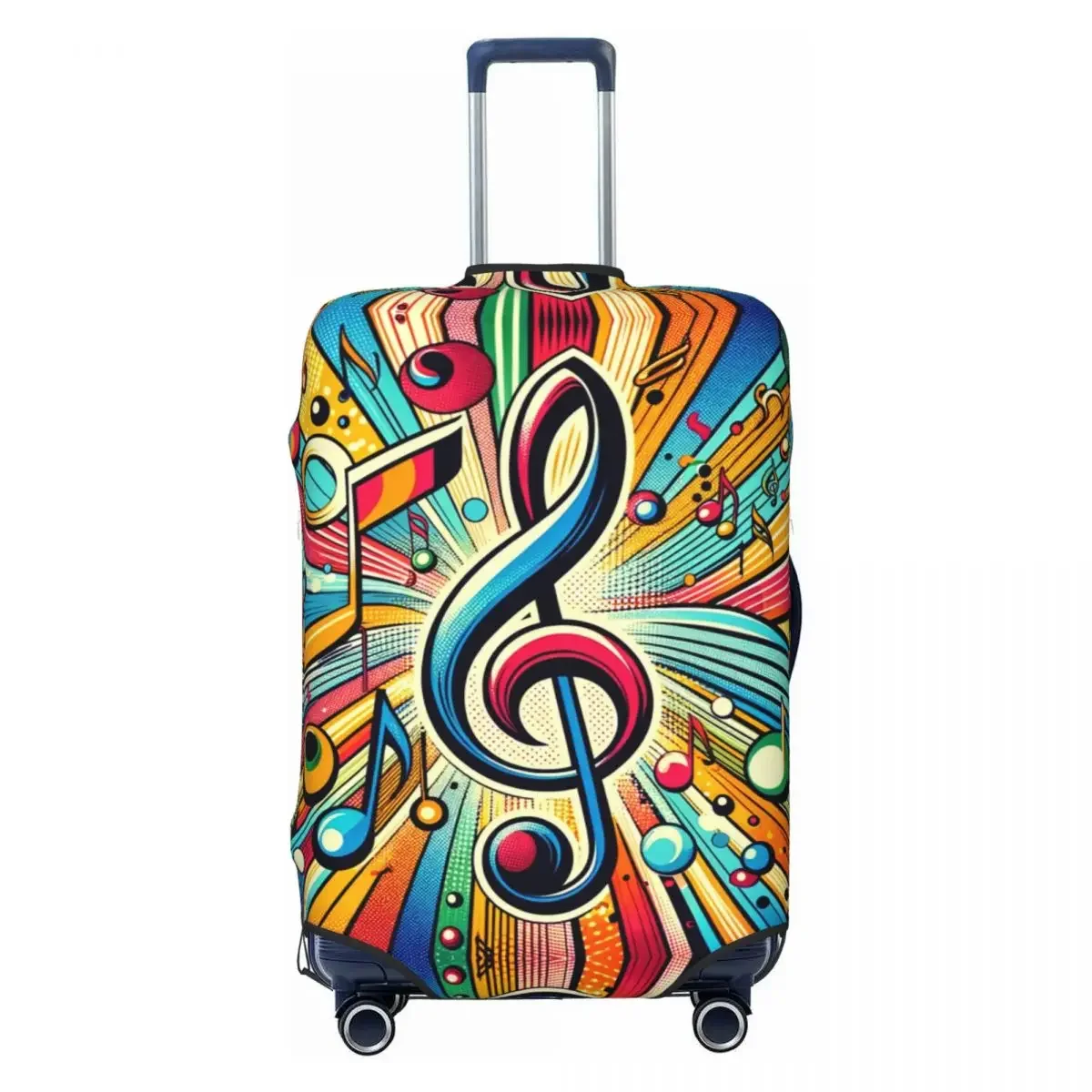 Cute Colorful Music Musical Note Luggage Cover Protector Elastic Travel Suitcase Covers