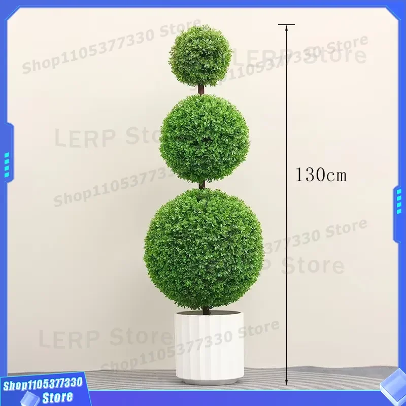 Artificial Boxwood Tree Topiary Three Ball Plant for Home Office Wedding Decoration Indoor Outdoor Greenery Faux Bush Three