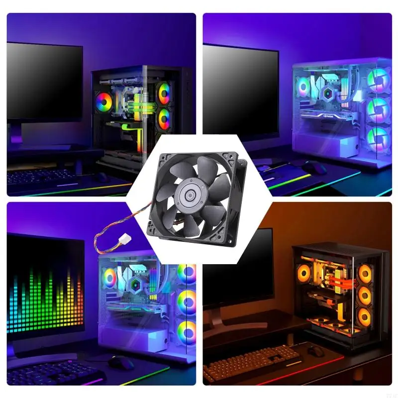 High 120mm Cooling Fan 12V 2.7A for Workstation and Server Applications 77JC
