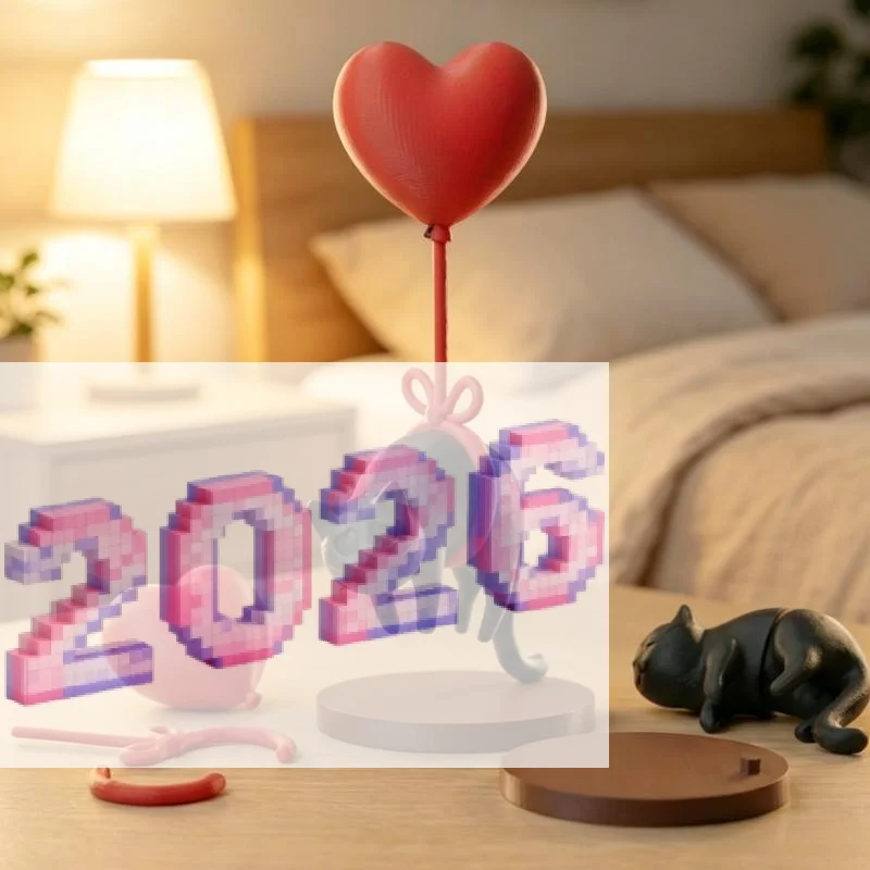 1Pcs Home Bookshelf Bedside Table Ornament Cute Floating Cat Statue With Heart Shaped Balloon Cozy Romantic Desk Decor Gift