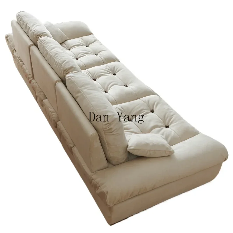 

YJ cloud sofa adjustable backrest living room cream wind straight row matte technology fabric sofa