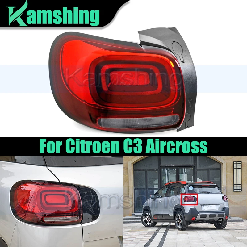 Car Rear Bumper Taillight For Citroen C3 Aircross Taillamp Driving Light Rear Brake Lamp Reversing Light Warning Lamp