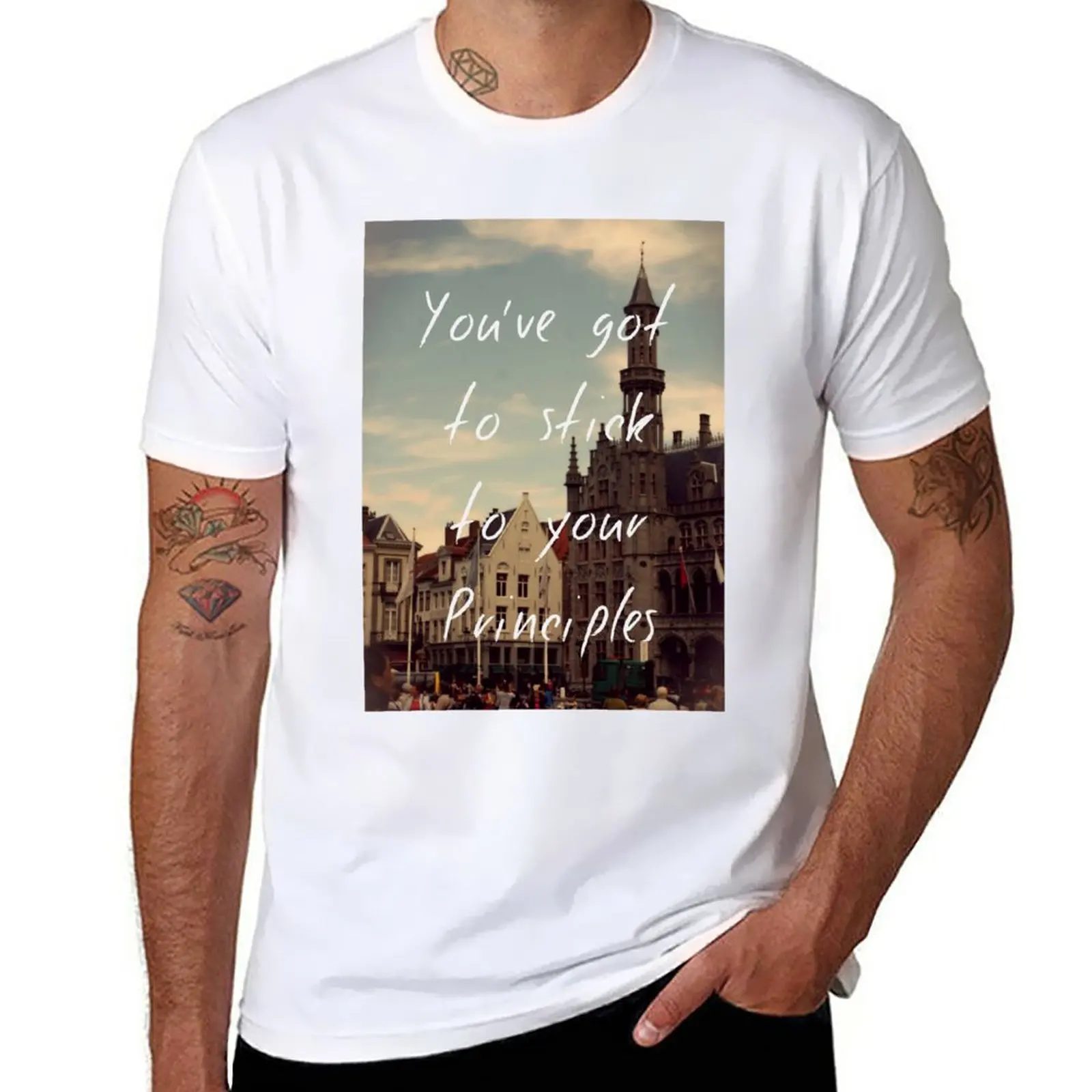 

New Stick to Your Principles T-Shirt boys animal print shirt summer clothes men workout shirt