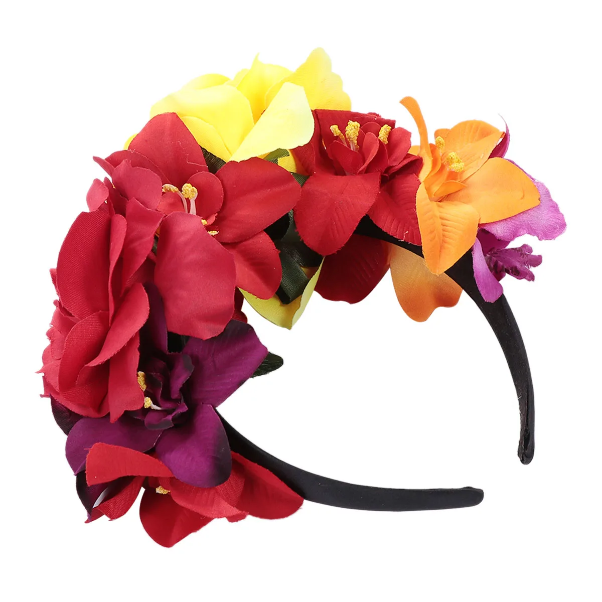 

Rose Hair Accessories Halloween Hairbands Scarf Ladies Polyester Flower Headband