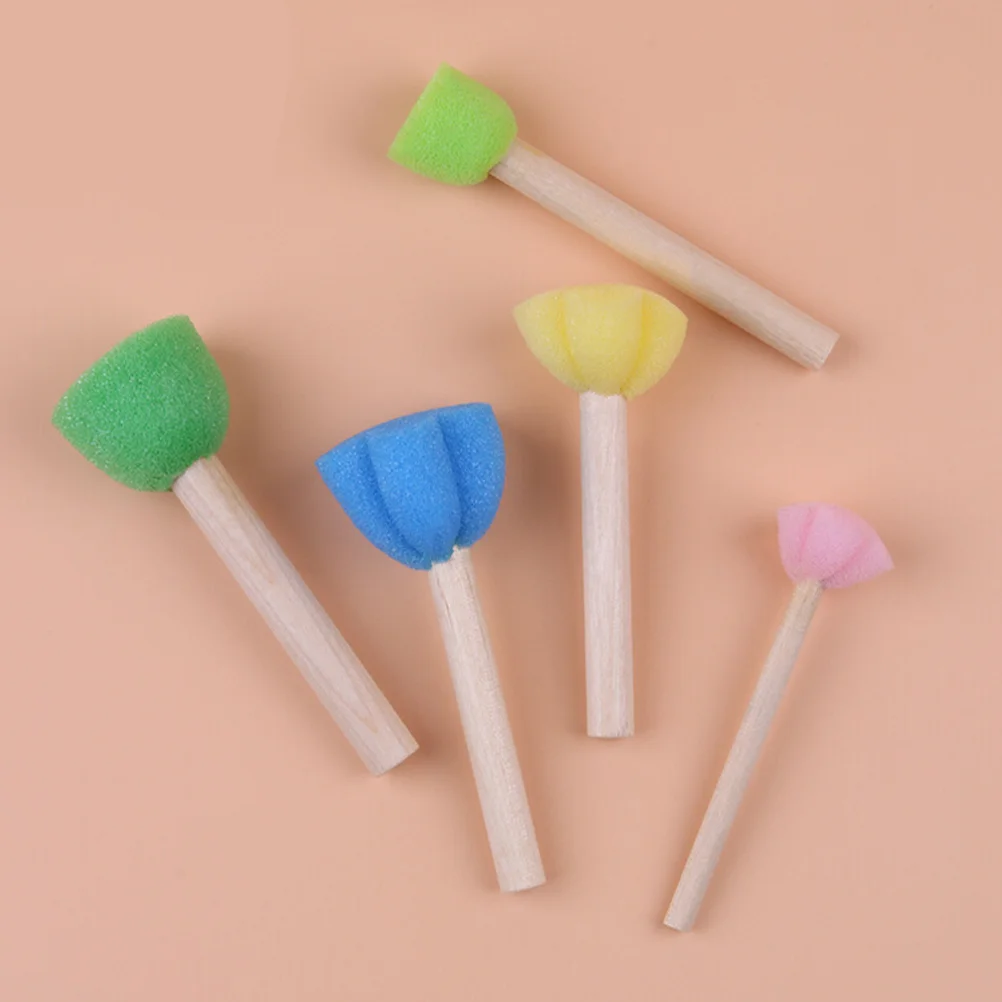 25 Pcs Painting Sponge Brush Drawing Graffiti Paintbrushes Pigment Kit for Child