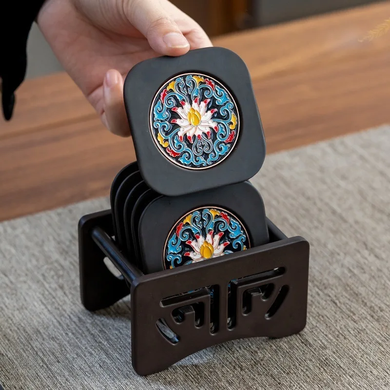 

Electric wood enamel tea mat, cup mat, ceremony, tea cup holder, creative tea set accessories