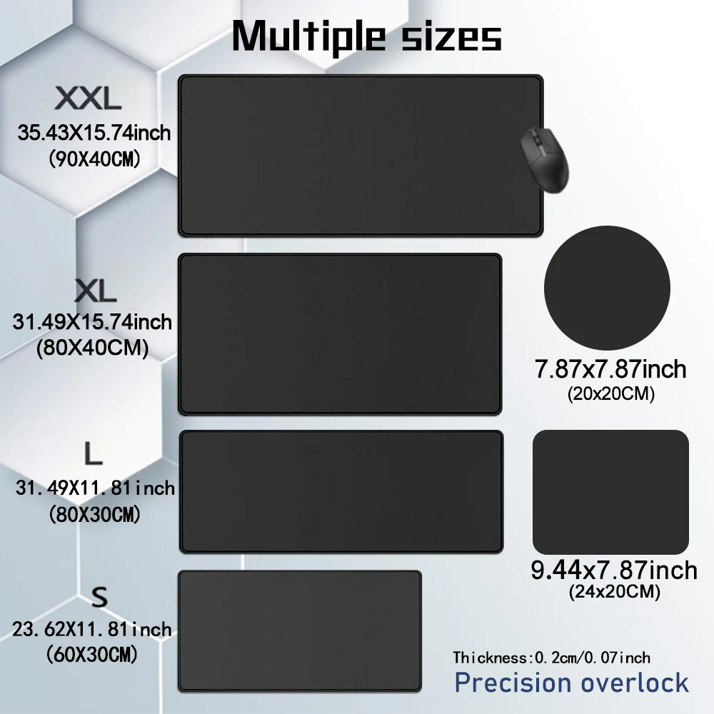 Black Mouse Pad XXL Gaming Mousepad Rubber Base with Stitched Edge Non-Slip Desk Pad Computer Large Desk Accessories