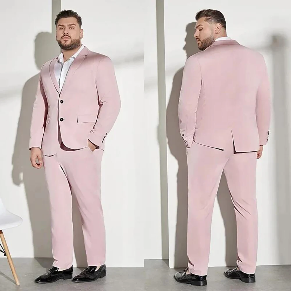 Custom Made Groomsmen Slim fit Pink Groom Notch Lapel Men Suits Two Piece Wedding Best Male Costume Homme( Jacket+Pants)