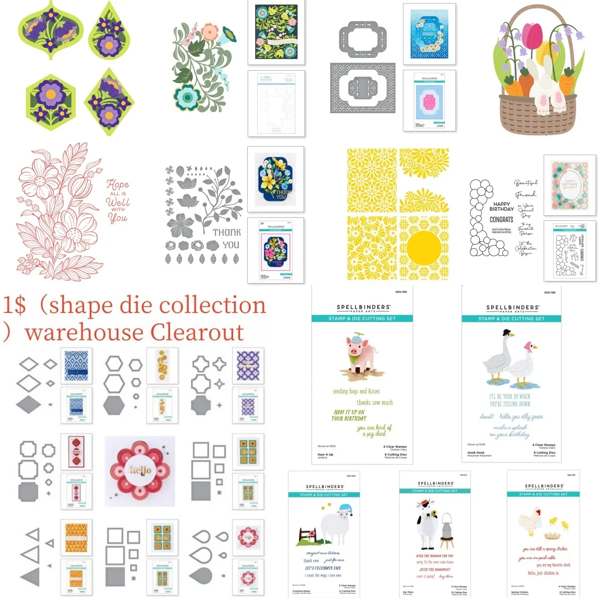 

2025 Easter Flower Rabbit Animal Shape Cutting Dies Stencil Hot Foil for DIY Scrapbook Craft Decoration Supplies Greeting Card