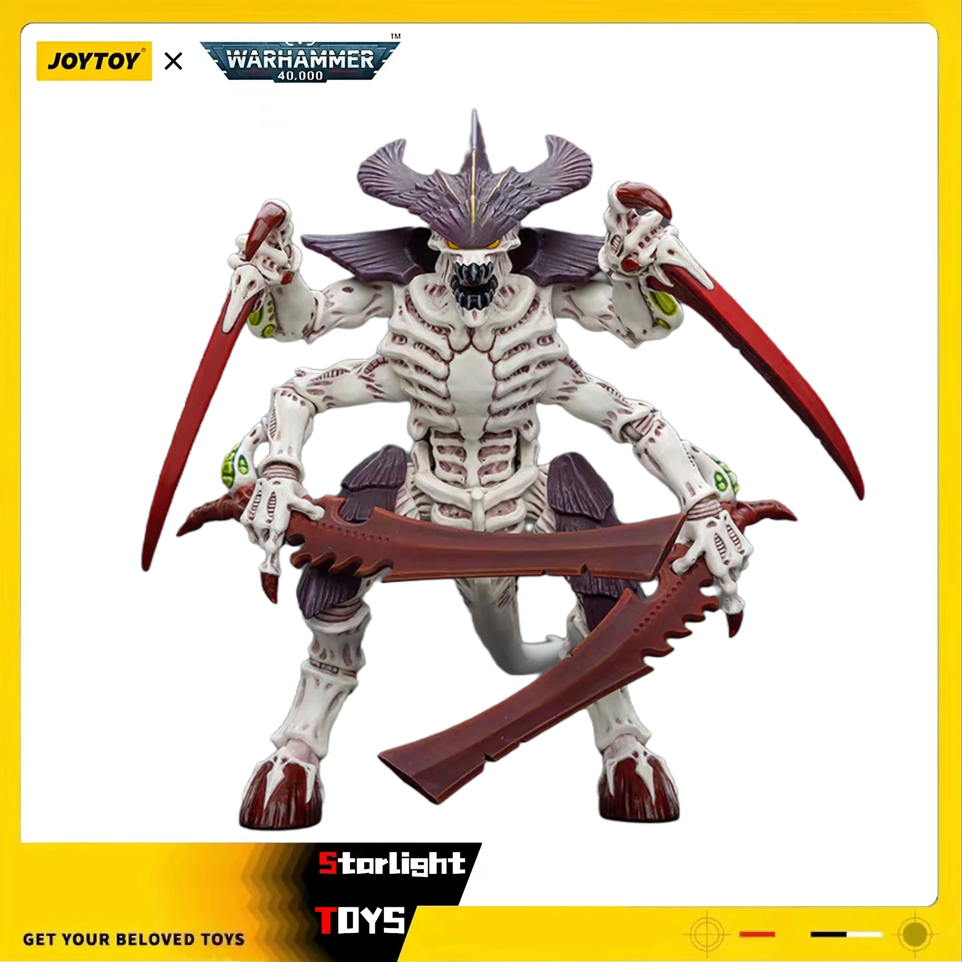

JOYTOY 1/18 Action Figure Warhammer 40K Tyranids Hive Fleet Leviathan Tyranid Warrior with Boneswords Toys Model Gifts