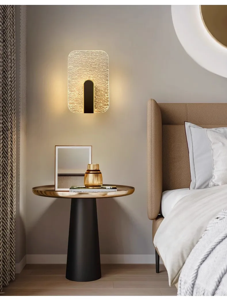 New Light Luxury Acrylic Wall Lamp AC90-260V Staircase Hallway Background Wall Living Room Bedroom Bedside Minimalist Wall Lamp