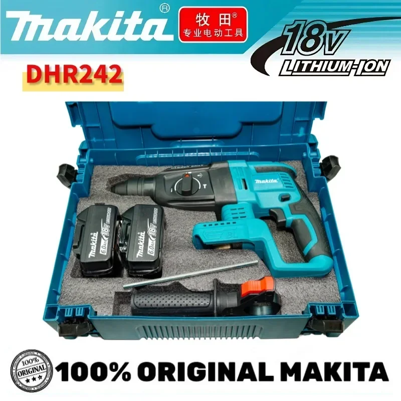 Neuer Original Makita DHR242 18V Bürstenloser Bohrhammer 2J Schlagkraft 24mm Beton 4700 IPM 3 Modi Hochleistungs-Profi-Werkzeug