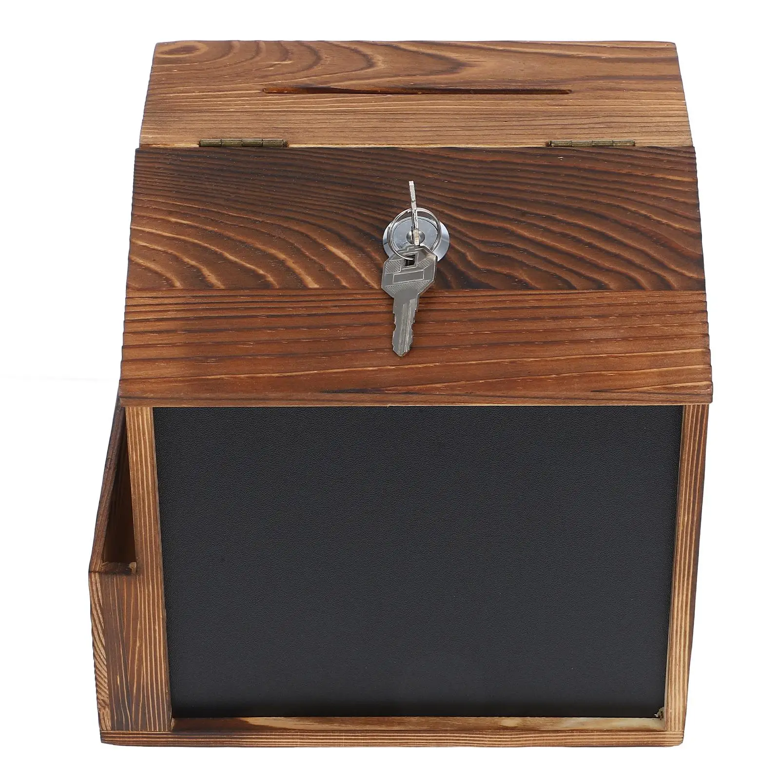 

Wall Mount Mailboxes Wooden House Chalkboard Donation Jar Locking Money Saving Box Suggestion Slot Metal Comment Card