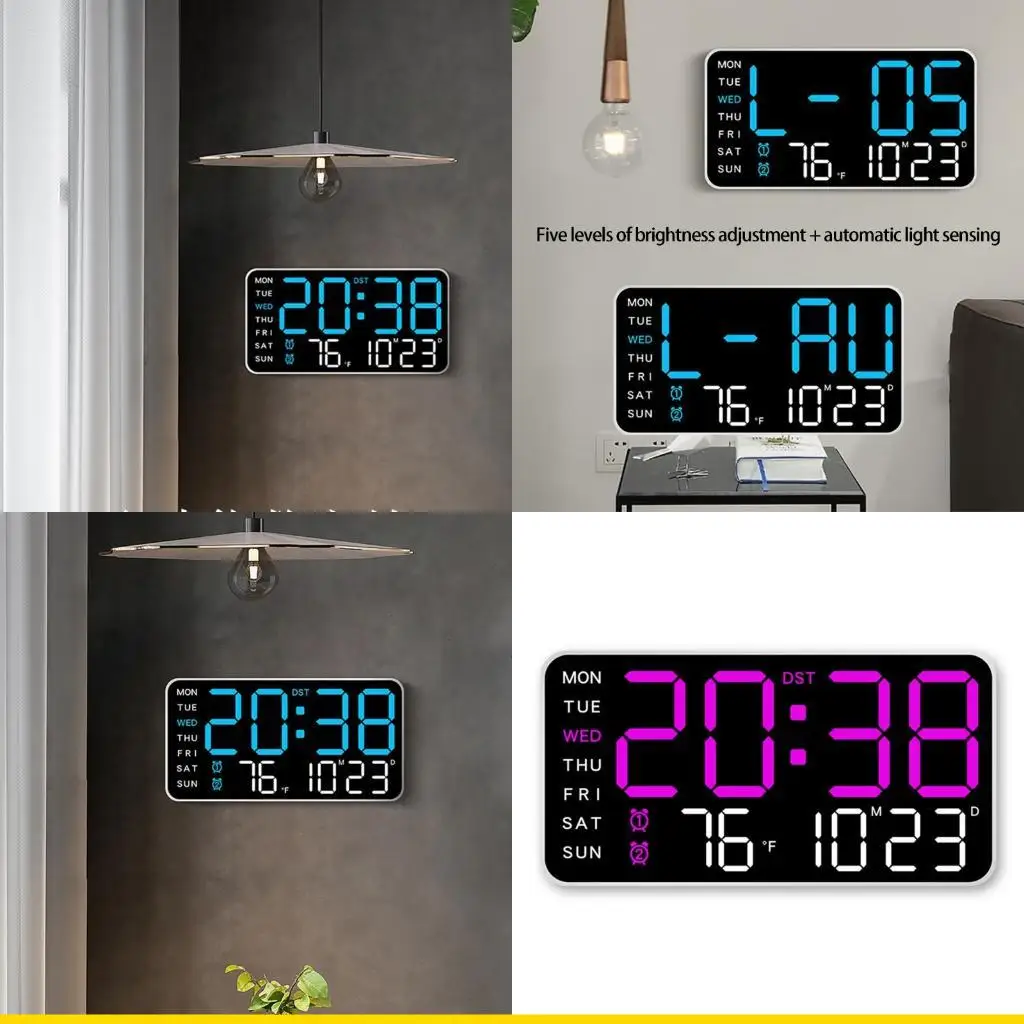 SZCH Space Efficient Electronic Digital Alarm Clock Including Backlight And Calendar For Bedroom Or Desk Small Rooms Work Areas