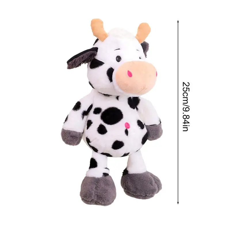 Vaca brinquedo de pelúcia de pelúcia vaca animal plushie brinquedo macio vaca dormir abraçando travesseiro de pelúcia macio bonito vaca boneca para meninos da criança crianças