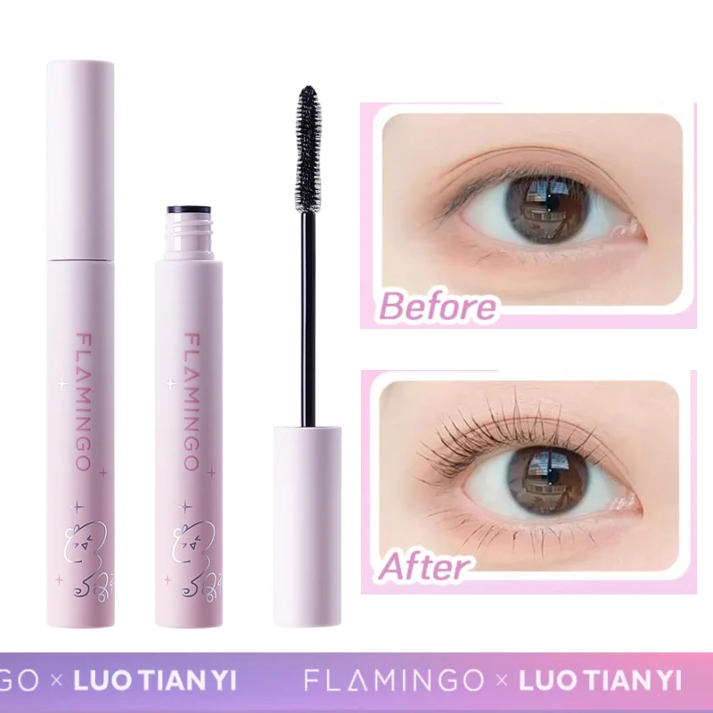 FLAMINGO X LUO TIAN YI-Mascara noir imperméable à l'eau, extension de cils optique, cils bouclés, brosse de beauté, maquillage