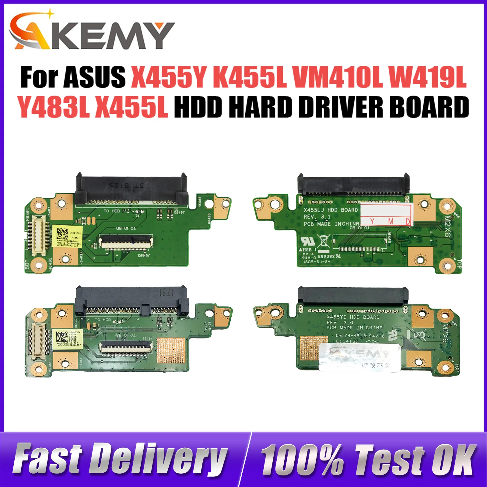 

For ASUS X455Y K455L VM410L W419L Y483L X455L X455LJ X455LD X455LF X455WE HDD HARD DRIVER BOARD 100% Tested Fast Ship