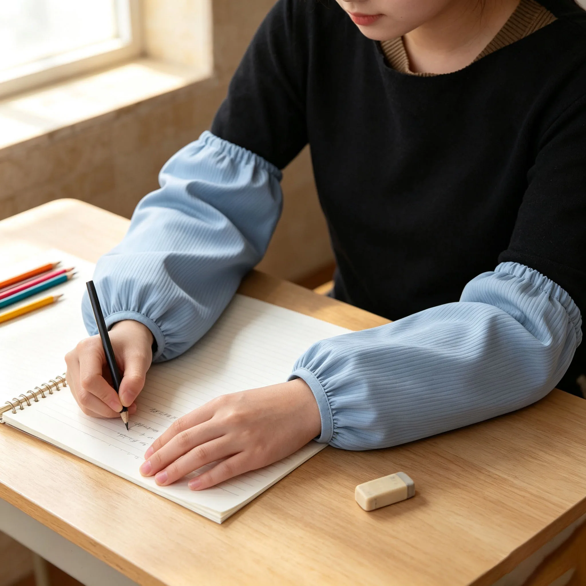 High Grade Polyester Arm Sleeves with Water Repellent Stain Resistant Easy Wipe for Kitchen Office School Craft Daily Use