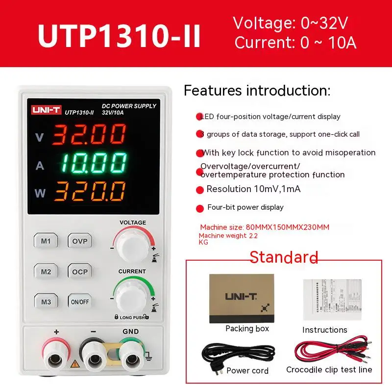 UNI-T Switching DC Laboratory Power Supply Adjustable LED Digital Lab Bench Power Source 30V 10A AC 220V 110V DIY