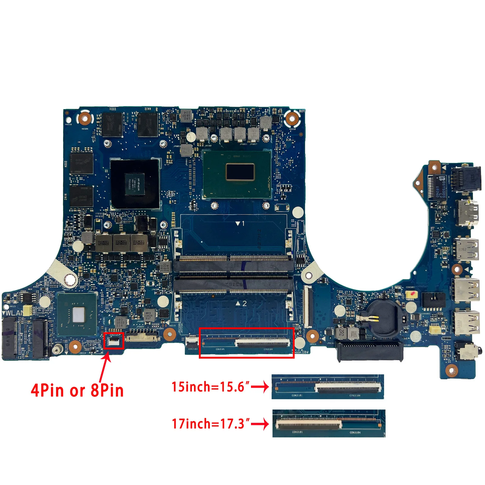 FX505GD Mainboard For ASUS FX705 FX505G FX505GE FX705GD FX86F Laptop Motherboard With i5-8300H i7-8750H CPU GTX1050/GTX1050Ti