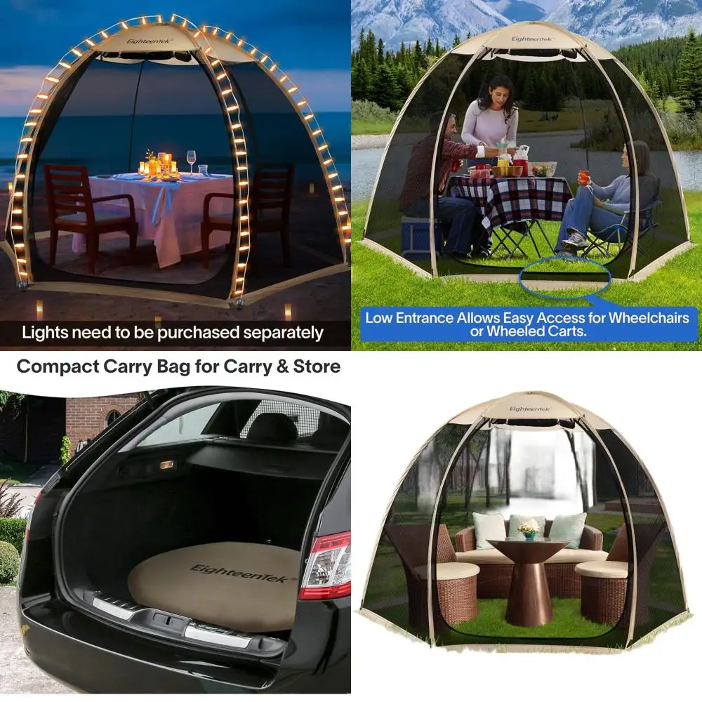 

Бежевый раскладной шатер 3х3 м с сетчатыми стенками для кемпинга на открытом воздухе, защита от солнца, не водонепроницаемый