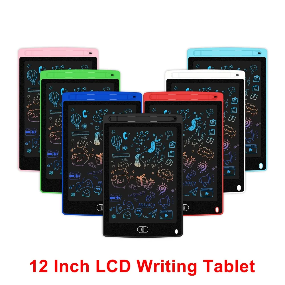 12 Inch LCD Color Screen Electronic Drawing Board for Kids Writing Tablet Handwriting Pad Painting Tool Toys for Children Gifts