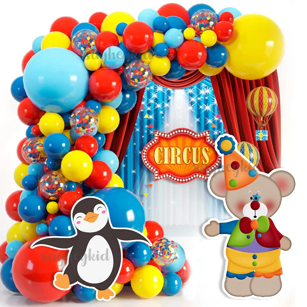 18/36Inch Circus Carnival Cardboard Cutout Party Decorations Clowns Animals Kt Board Kids Birthday Baby Shower Party Backdrop