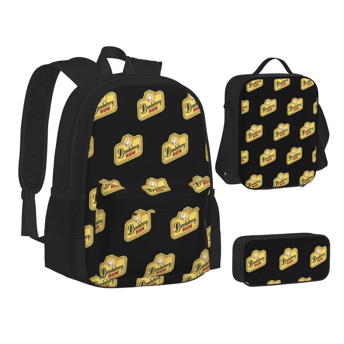 

Bundaberg Rum Backpacks Boys Girls Bookbag Children School Bags Kids Rucksack Lunch Bag Pen Bag Three-Piece Set