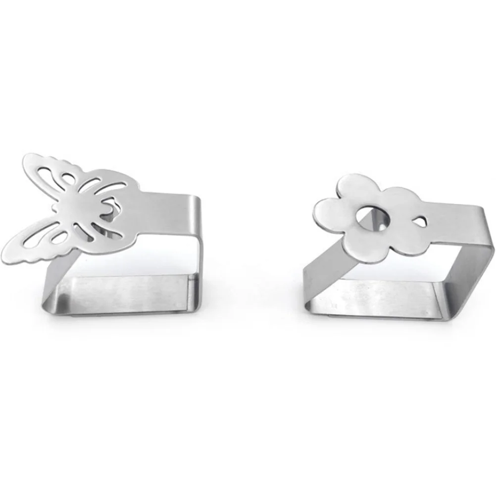 

4pcs Stainless Steel Table Cloth Clips Heavy Duty For Home Restaurant Wedding Party Picnic Buffet Dinner Silver