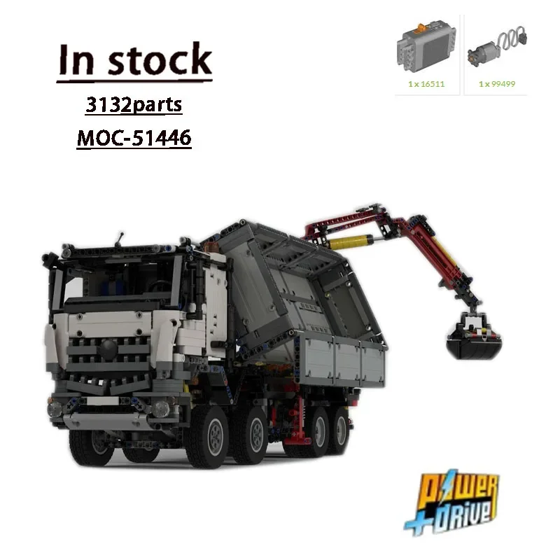 Grúa de transporte de carga de MOC-51446, ensamblaje de empalme, modelo de bloques de construcción, 3132 piezas, regalo de cumpleaños para niños