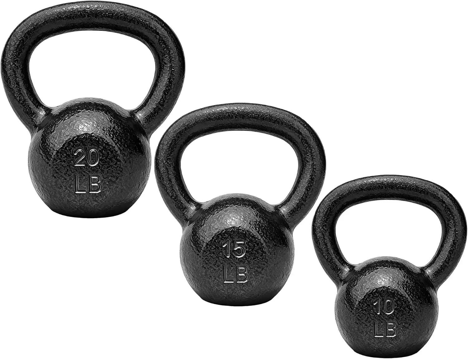 Cast Iron Kettlebells 5-50 LB Strength Training Kettlebells for Home Gym Exercises, Available Individually or as a Set