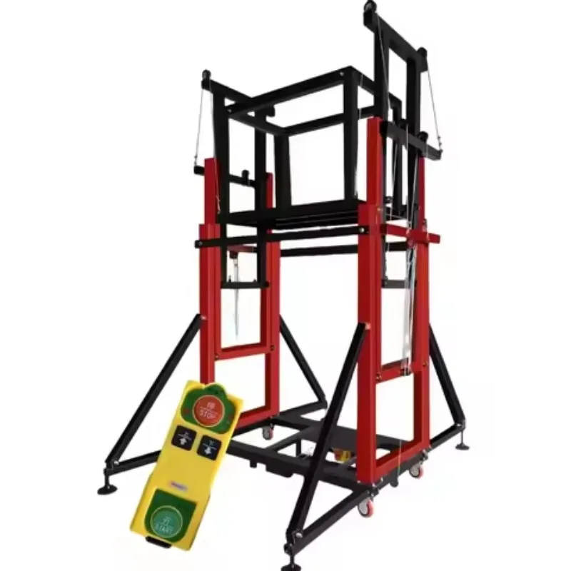 Elektrischer Gerüstlift, 2 m, 3 m, 4 m, 7 m, 8 m, 9 m Höhe, mobile Klappplattform mit Fernbedienung für den Bau, 500 kg Kapazität
