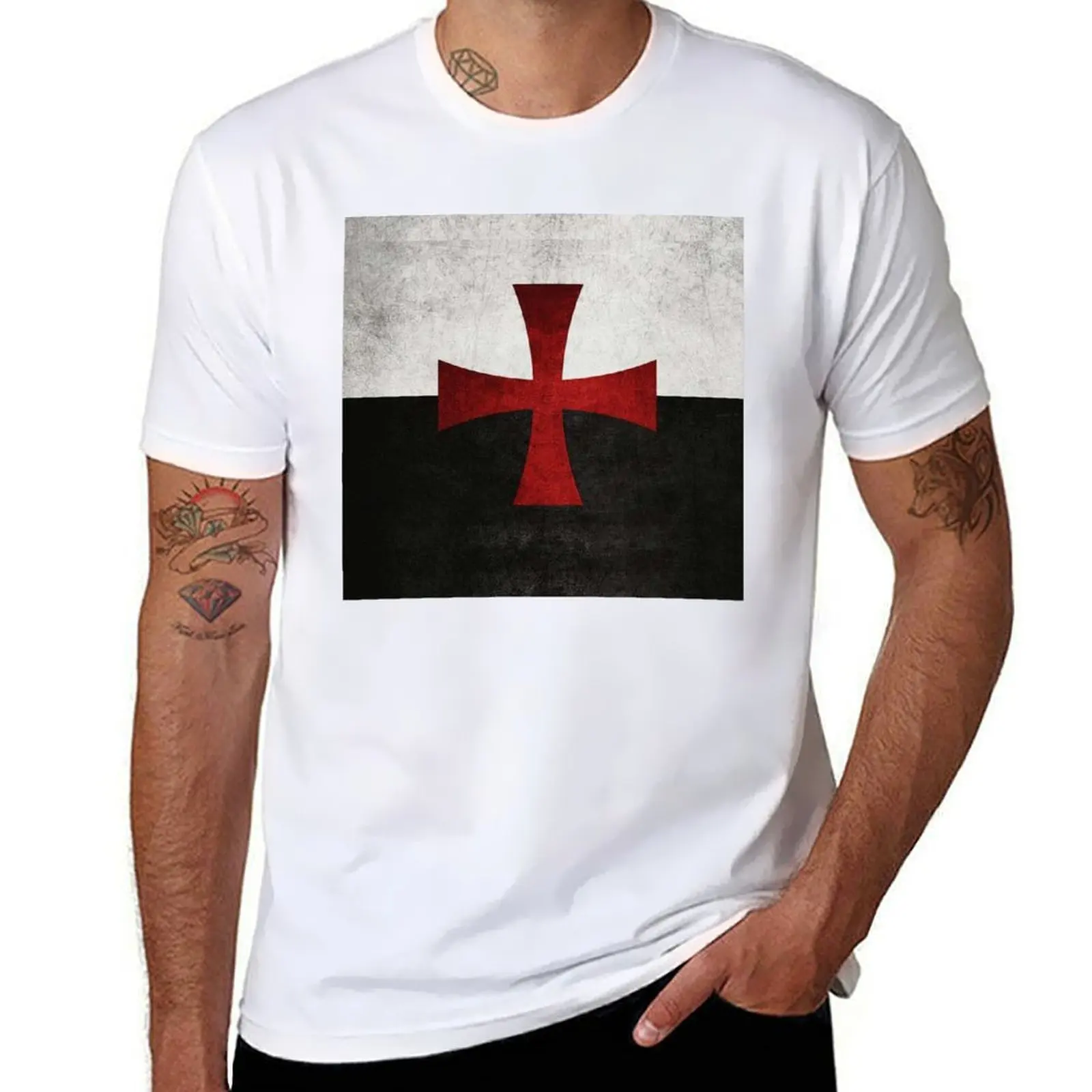 Templar Flag T-Shirt t shirt men 100% cotton luxury brand t shirts designer T-Shirt