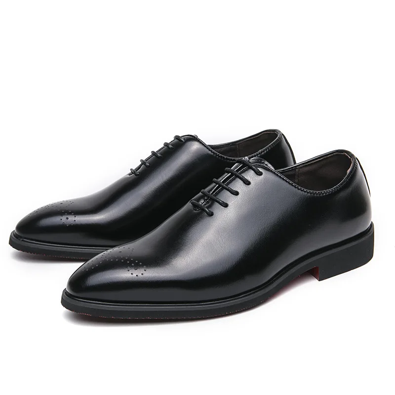

Leather Shoes for Men Wedding Formal Oxfords Business Casual Office Work Shoes for Men Classic Luxury Pointy Men's Dress Shoes