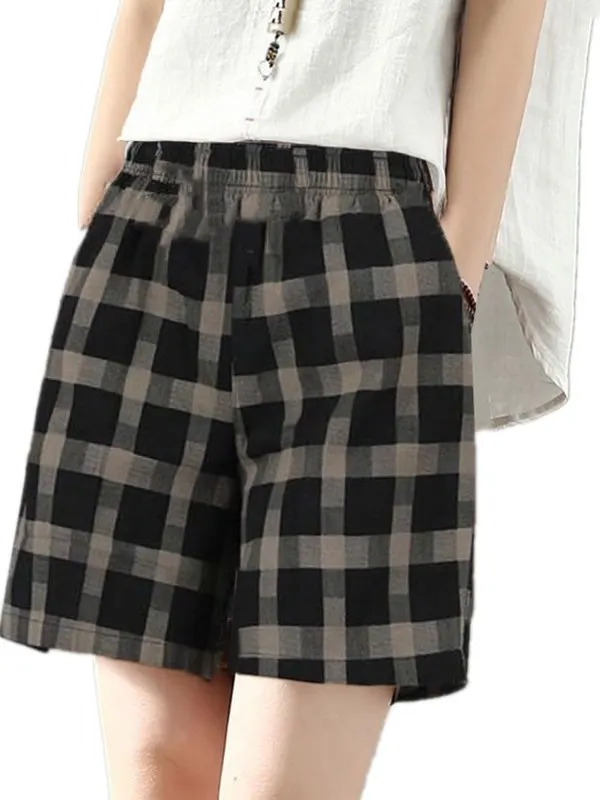 Hoge taille losse pasvorm zomer katoen orts dames casual wijde pijpen thuis strand dunne Sle comfortabele ademende broek