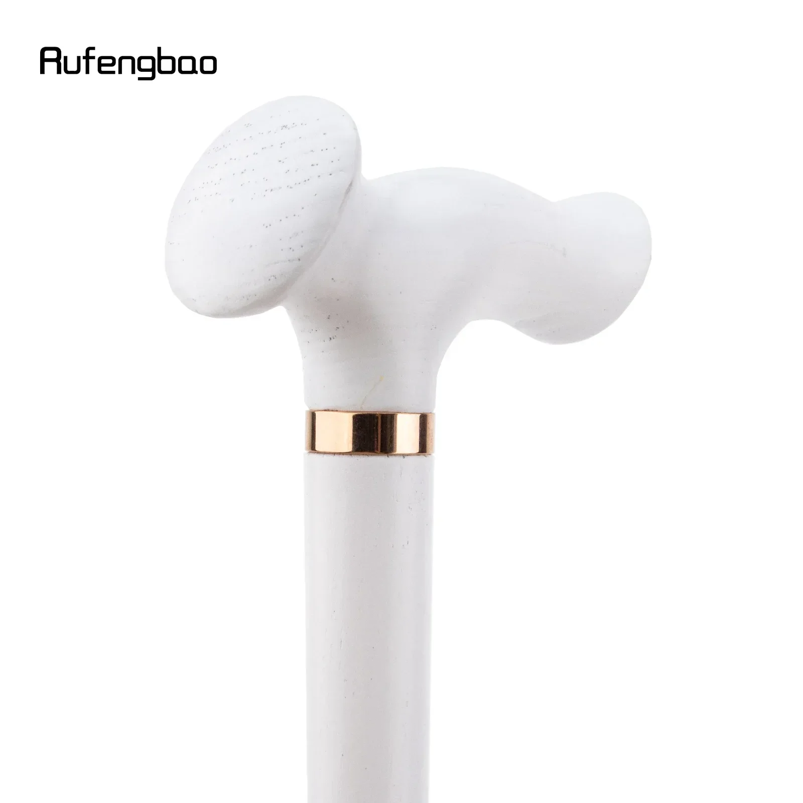 White Ergonomics Wooden Single Joint Walking Stick Decorative Cospaly Party Walking Cane Steampunk & Everyday Use 96cm
