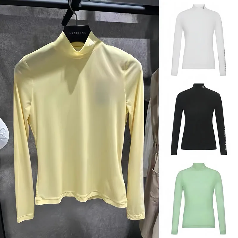 ST ANDREWS 2024 Autumn New Women's Golf Clothing Light Semi-turtleneck Slim Fit Comfortable Casual Long-sleeved Top