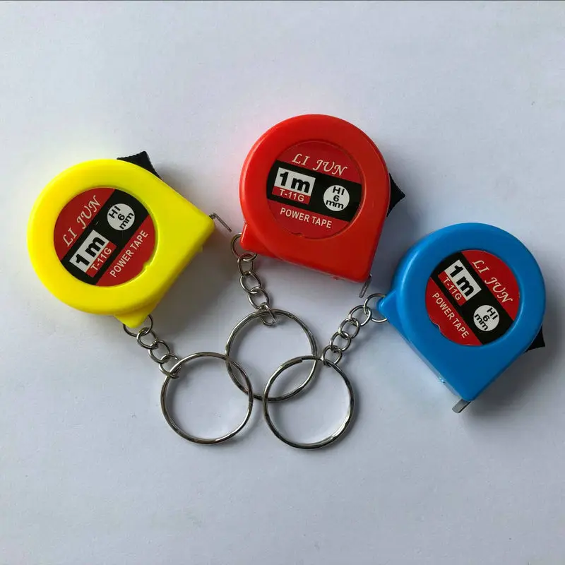 

1PC Creative Retractable Ruler Tape Children Height Measure Key Chain Mini Pocket Pull Metric 1m Keyring Keychain Color Random