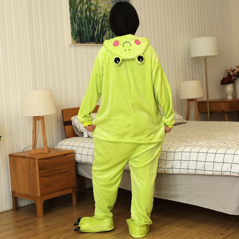 Kigurumi Frog Cartoon Pajamas Onesies For Adults Women Men Animal Pyjamas Christmas Halloween Cosplay Party Costumes