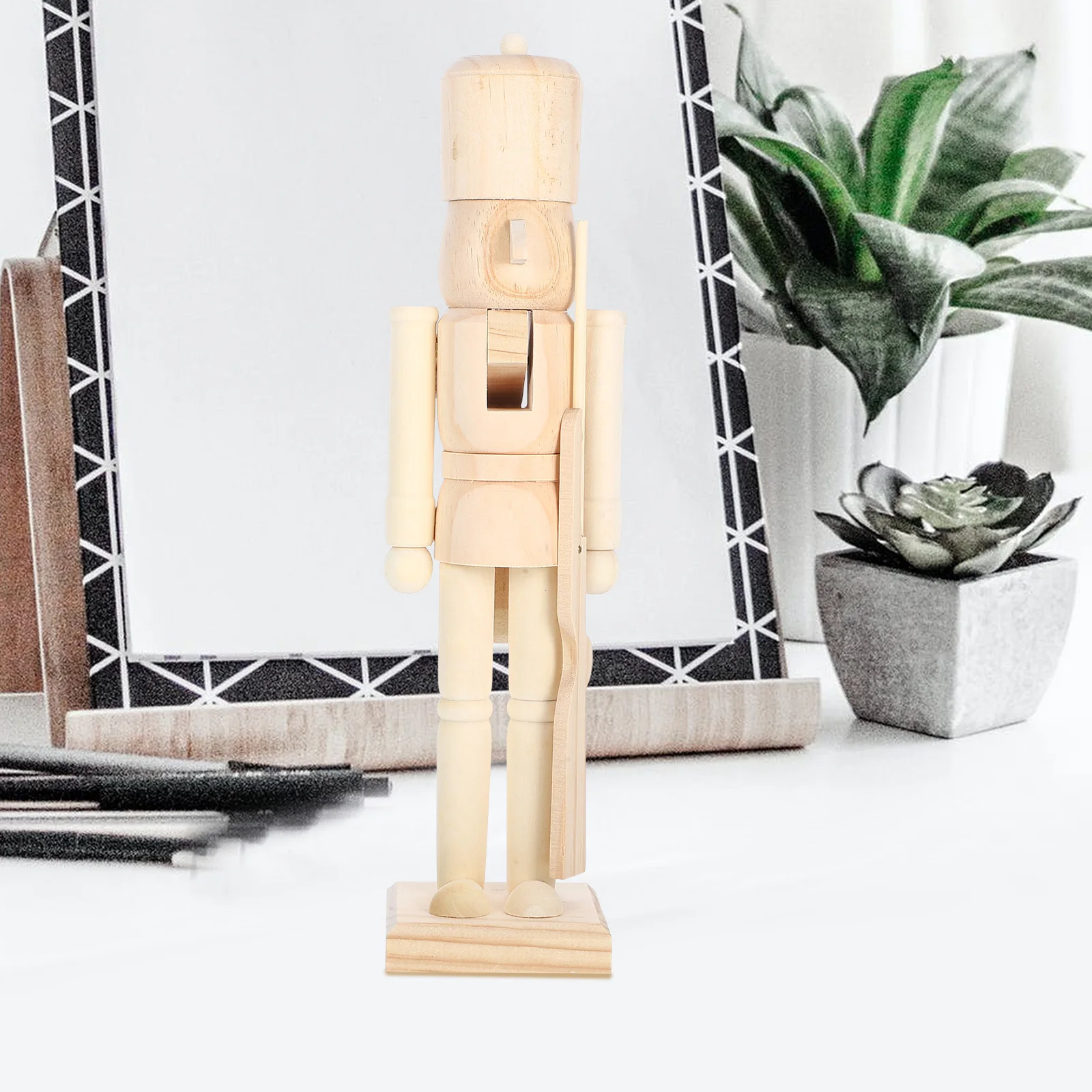 

Blank Unfinished Wood Nutcracker Ornament Diy Kit Christmas Decoration Soldier Figure Home Coffee Shop Decor Wooden Craft