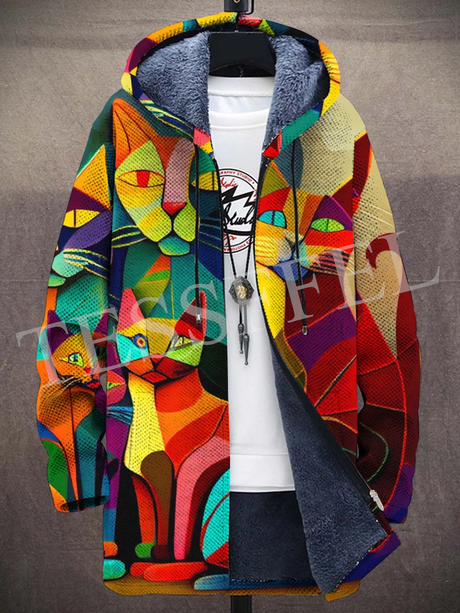 

NewFashion Gradient Graffiti Colorful Vintage Retro 3DPrint Windbreaker Winter Harajuku Jacket Zipper Hoodies Fleece Overcoat 14