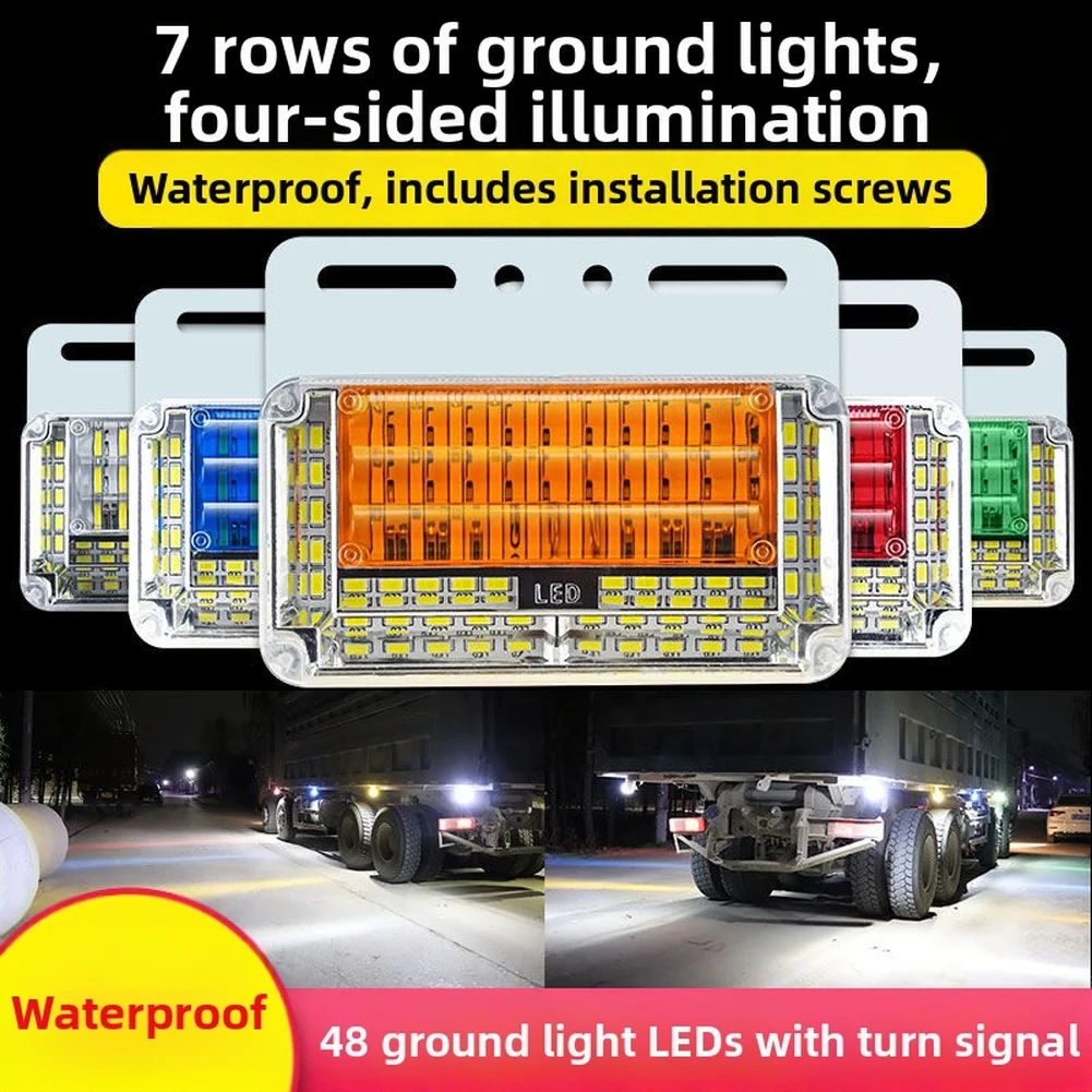 

24V LED Side Light for Truck Trailer Van Bus Waterproof Turn Signal Marker Light with 48 Beads Multi Function Safety Lighting