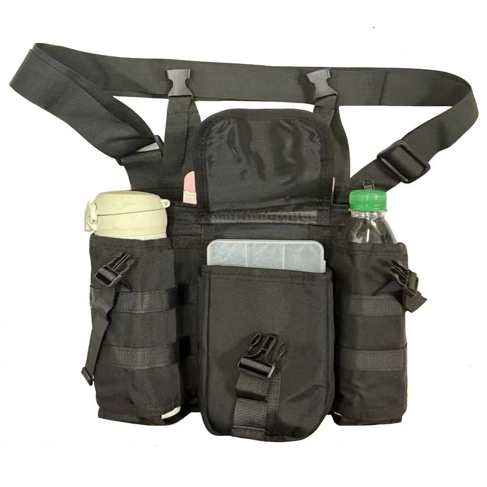 1-liter large-capacity multi-pocket bag, single-shoulder crossbody bags, double water bottle Bag, outdoor travel storage Bags 가방